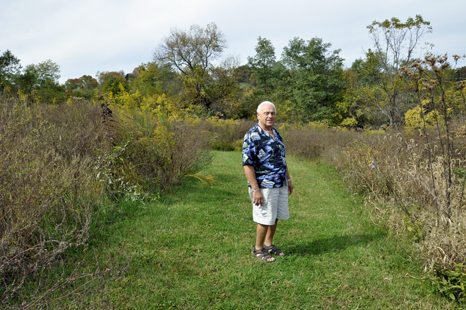 Lee Duquette in the Josephine Sculpture Park