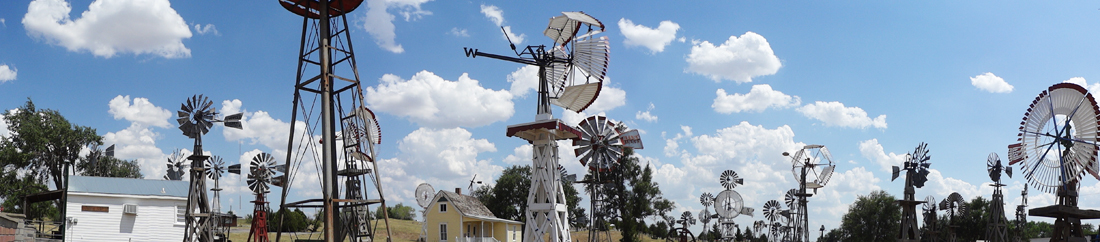 panorama of windmills in Shattuck museum