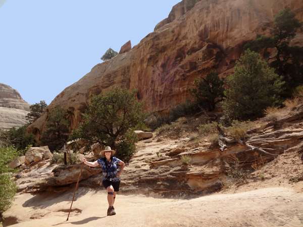 Karen Duquette on the natural arch trail