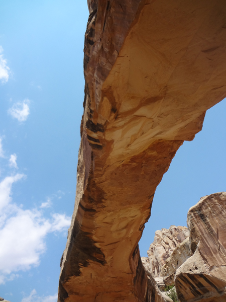 Karen Duquette and The Hickman Natural Bridge Natural arch