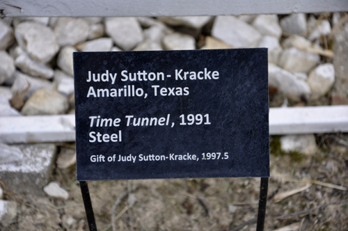 sign about the art sculpture Time Tunnel