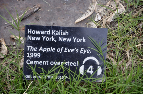 sign about the sculpture to the right of this sign