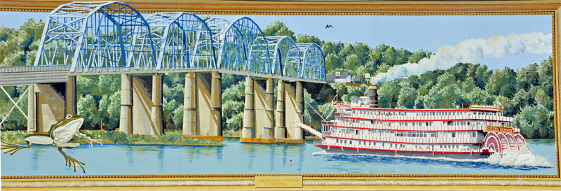 a mural on a building in Louisiana, Missouri