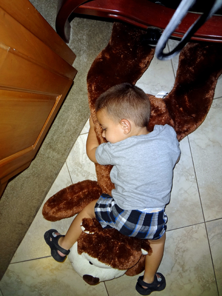 Cowboy made a great pillow for Anthony