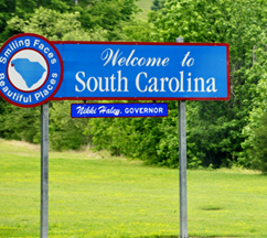 Welcome to South Carolina sign