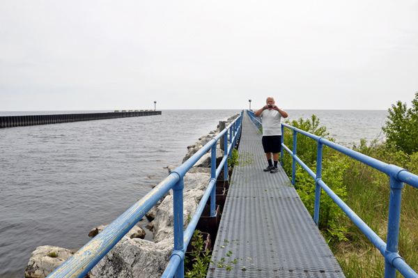 Lee Duquette on Au Sable Harbor Pier