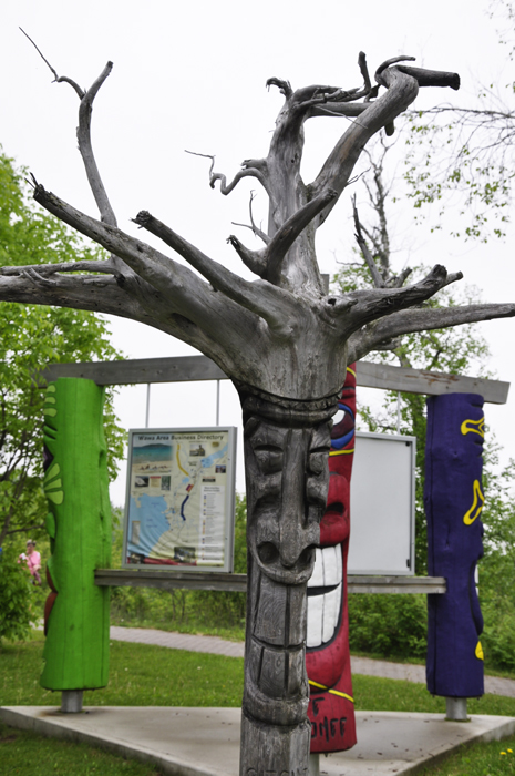 Gitchee Goomee pole  and a scary tree