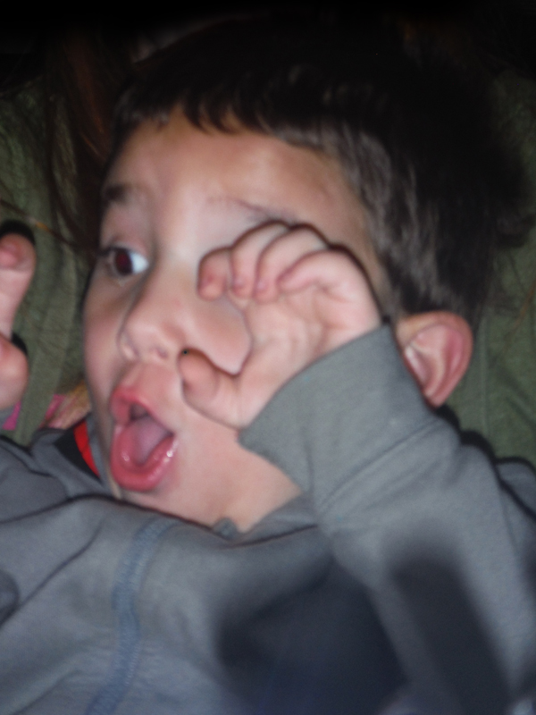The great-grandson of the two RV Gypsies making faces
