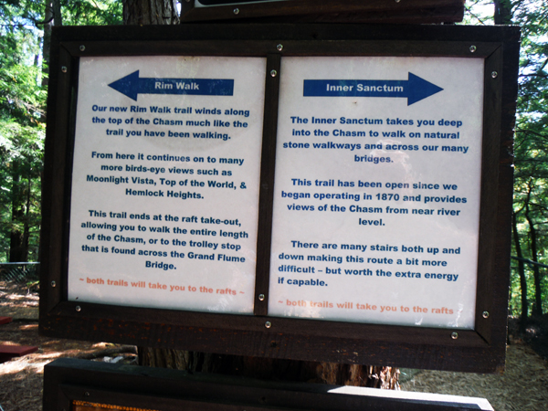 Rim walk and Inner Sanctum trail description