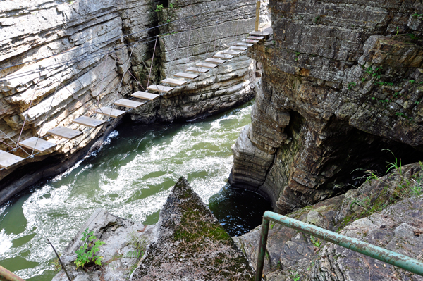 a scary suspension bridge