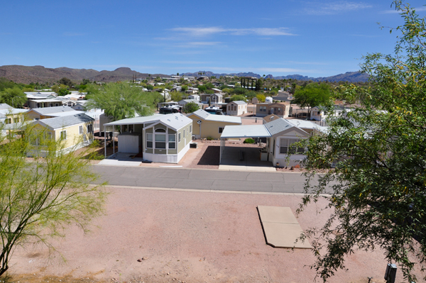 Queeen Valley RV Resort roads and mobile homes.