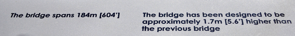 sign about the swinging bridge