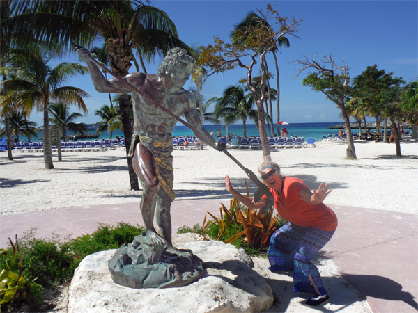 Karen Duquette getting stabbled by the statue