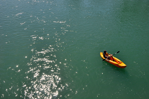 a blow-up kayak