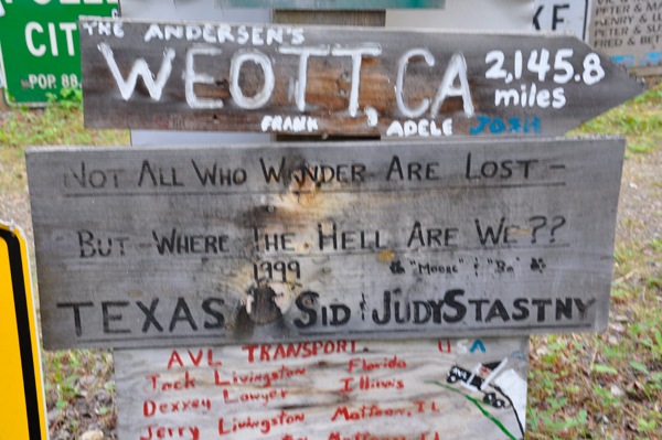 signs at the Sign Post Forest 2016