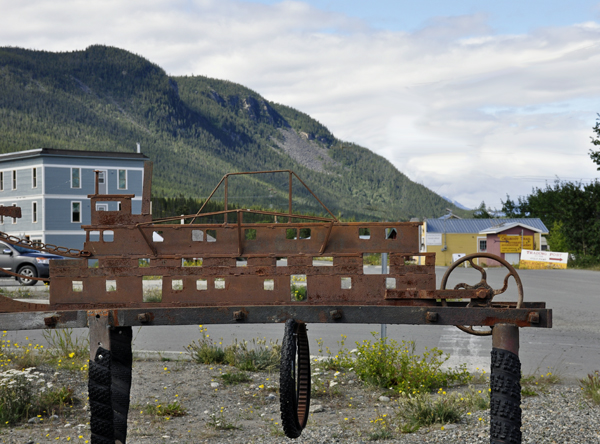 a metal art of sternwheeler Tutshi