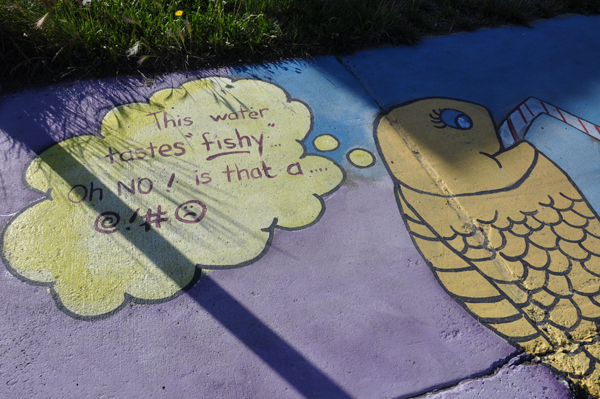 sidewalk painting in Fairbanks 