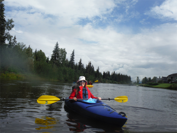 Karen Duquette kayaking