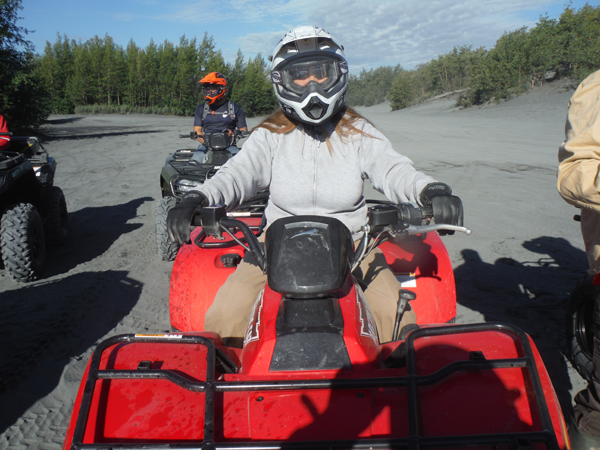 Karen Duquette on her ATV