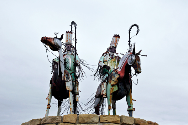 Blackfeet Nation monument in Seville