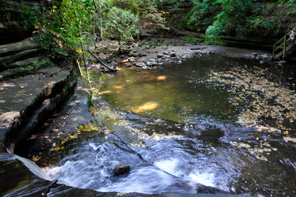 Looking down from the top of the waterfall