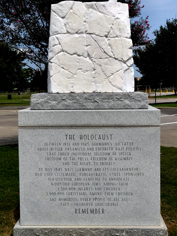 the back side of The Holocaust Memorial