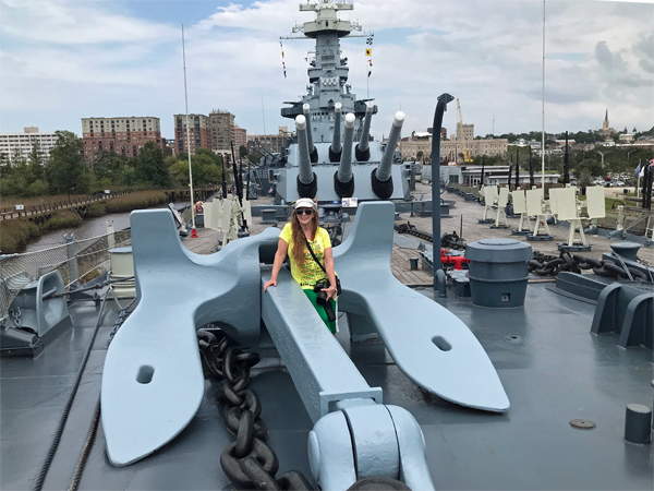 Karen Duquette and a big anchor