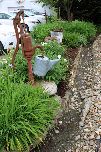 water pump and water can