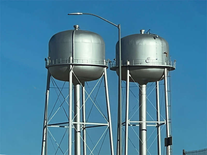twin silver watrer towers