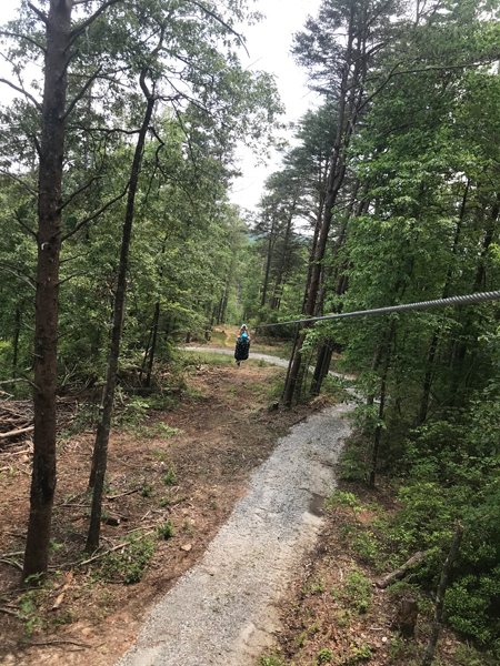 Lee Duquette on the zipline
