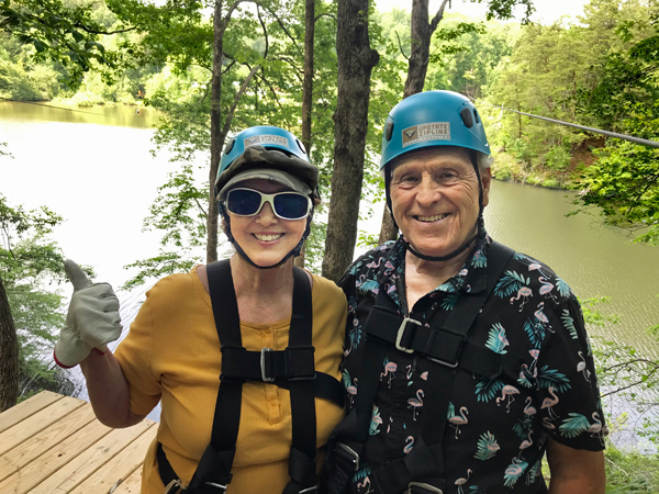 The two RV Gypsies at the Zipline platform