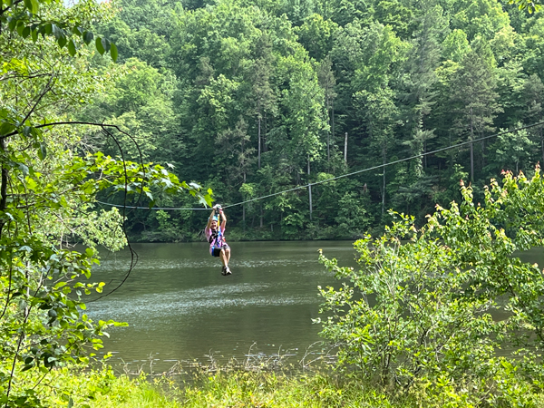 Eva on the zipline