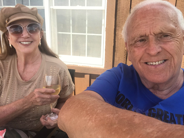 The two RV Gypsies enjoying a nice day at the winery