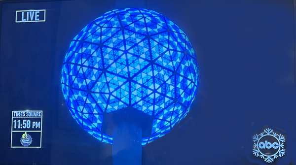 New Years Eve ball dropping on TV