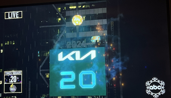 New Years Eve ball dropping on TV