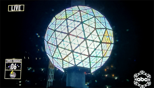 New Years Eve ball dropping on TV