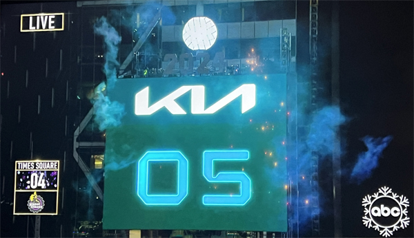 New Years Eve ball dropping on TV