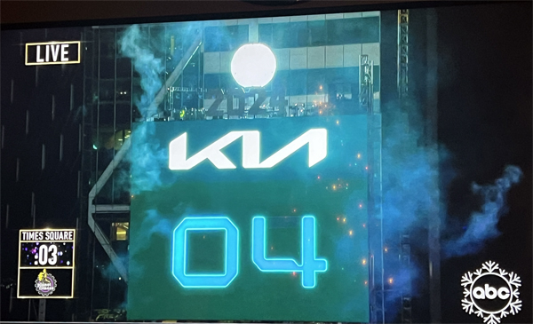 New Years Eve ball dropping on TV