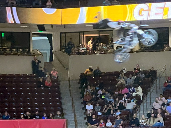 biker in the air at Monster Jam