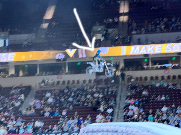 biker in the air at Monster Jam