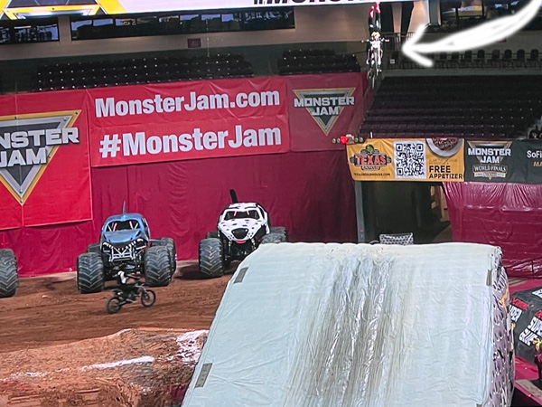 biker in the air at Monster Jam