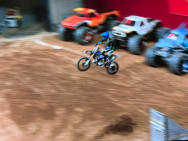 biker in the air at Monster Jam