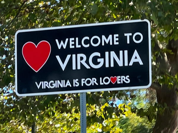 Welome to Virginia sign