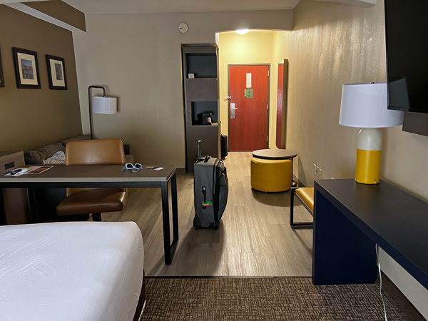 view from the foot of the bed