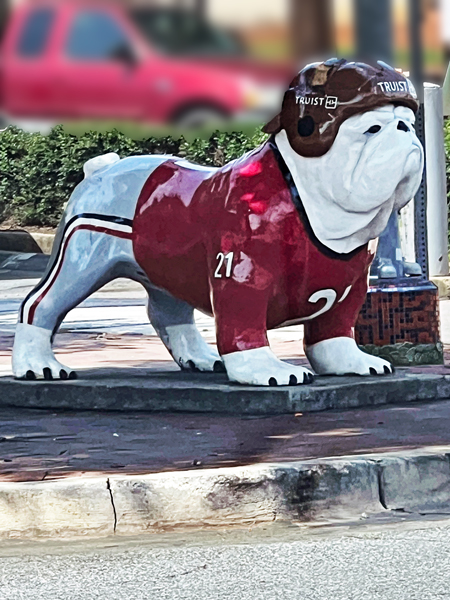bulldog statue