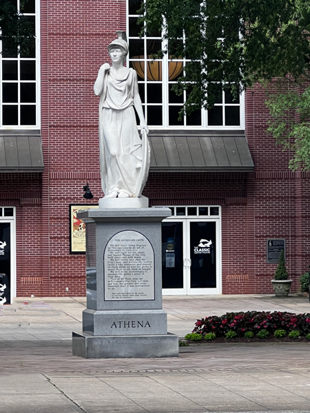 Athens Oath and statue
