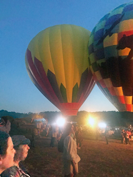 Kristen and Rachael  and the hot air balloons