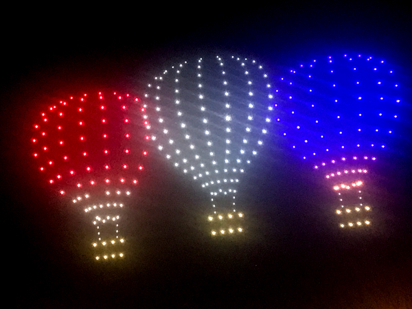 drones form hot air balloons
