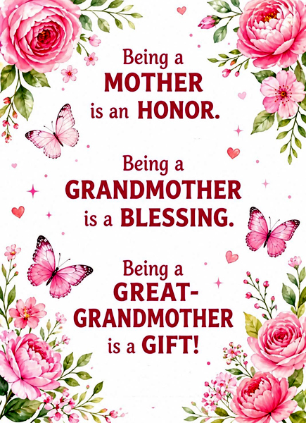 Mother, Grandmother and Great-Grandmother sign