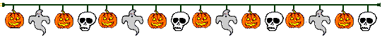 pumpkins skulls and ghosts divider line